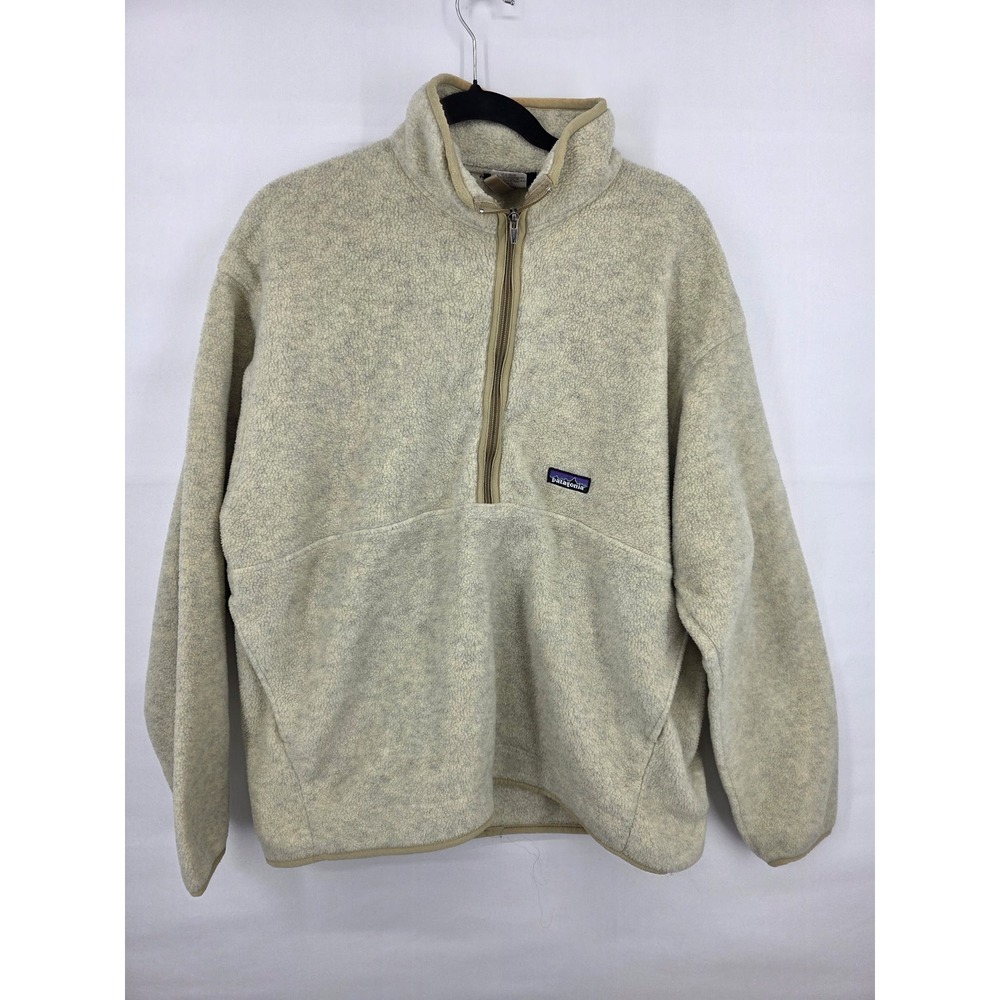 Patagonia Synchilla Marsupial Half Zip Fleece Pullover Oatmeal Mens XL